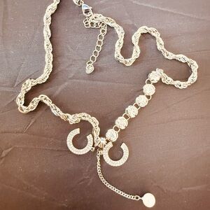 Elegant Silver Necklace with Crystal Accents